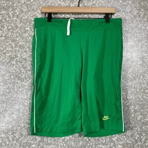 Nike Girl's Green Jersey Knit Bermuda Gym Shorts - Large (12-14) - Activewear